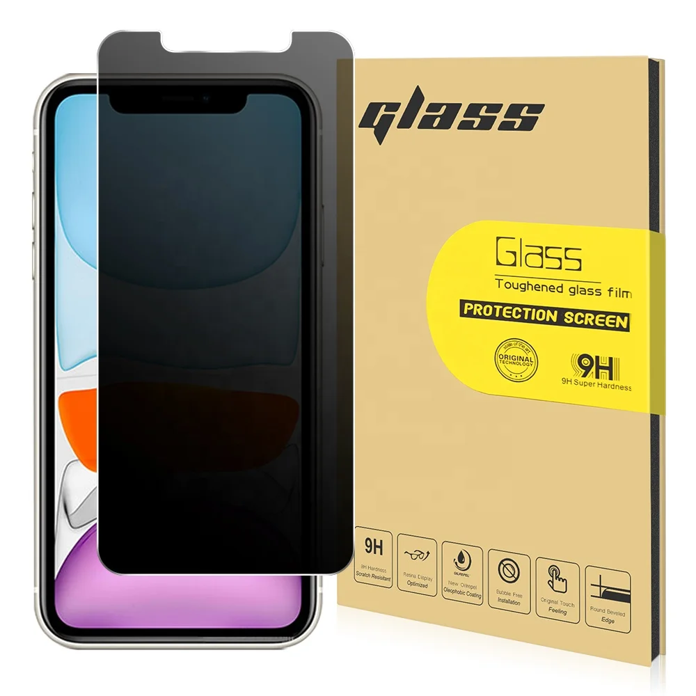 

0.33mm Tempered Glass Peep-proof 3D Screen protector 9H Screen protection Glass for iphone11 6.1 L Slot Janpan +AB Glue