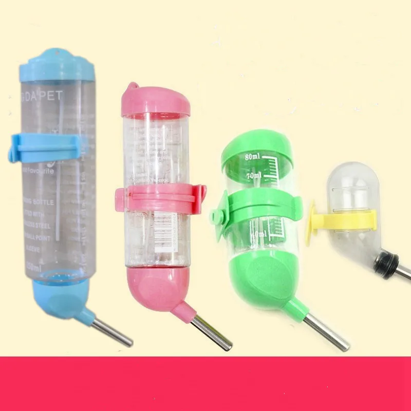 

Pet Product 60/80/125/250ml Dog Feeding Stainless Steel Water Drinker Pet Dog Hanging Bottle Dispenser Bird Rabbit Auto Feeder