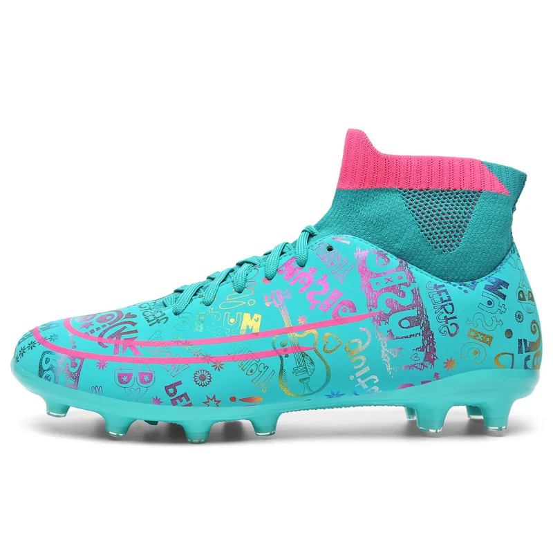 

2021 Hot Sell High Quality Soccer Boots Fashionable Football Shoes Colorful Soccer Shoes Custom Design Long Spiked Shoes