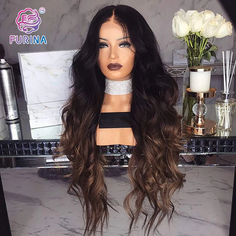 

European and American actress's hairstyle fashion T color long wavy brown synthetic wigs