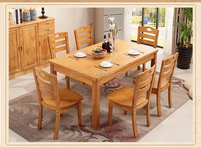 Solid Wood Cheap Restaurant Dinning Table Set 6 Chairs Buy Dinning