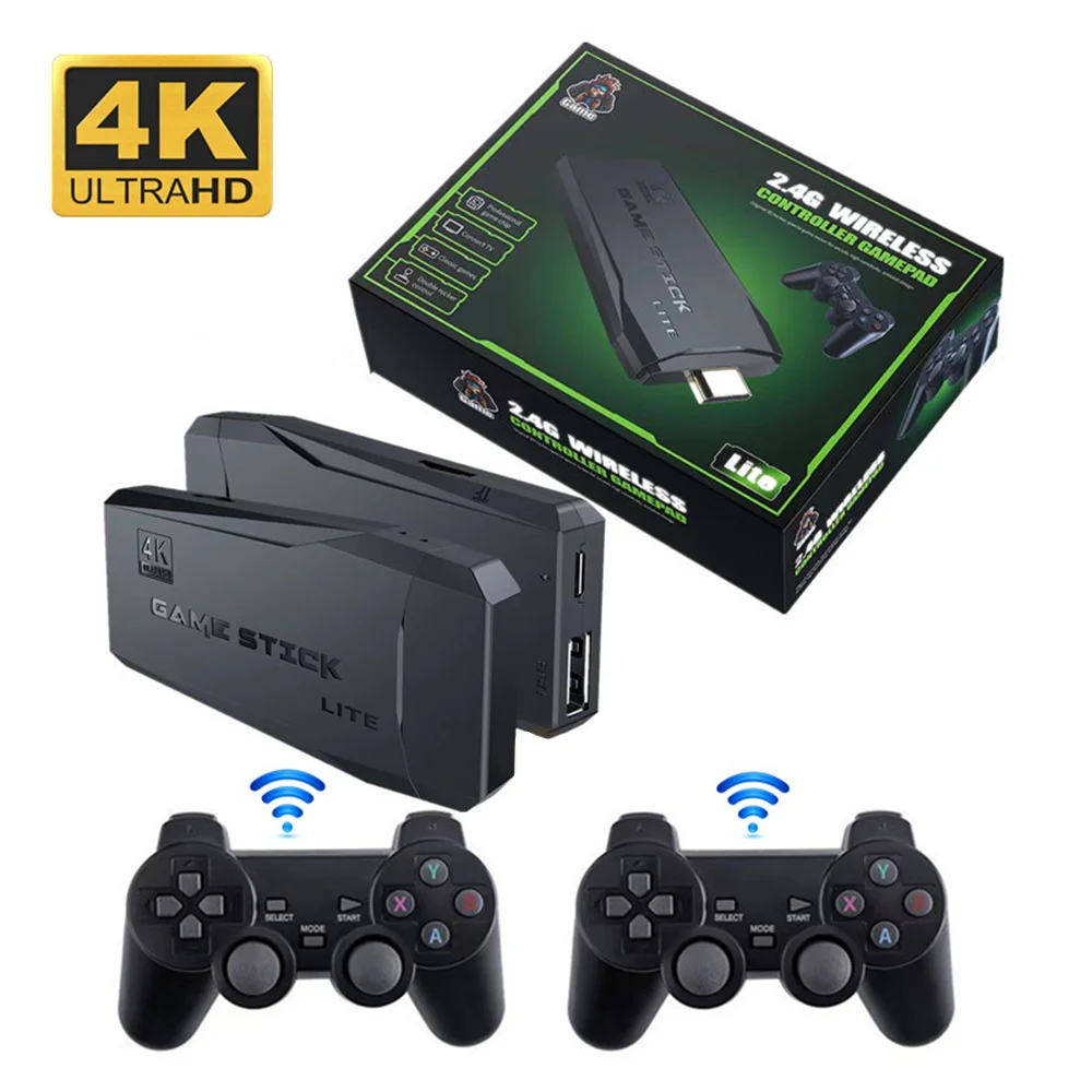 

2021 China Cheap Sale 2.4G Wireless Controller Gamepad M8 with 4K HD Game TV Dongle Built-in 3500 Games for ps 1/SFC/GBA/FC, Black