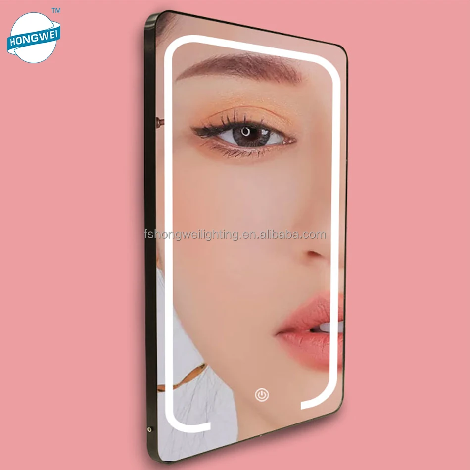 

Online Wholesale Shop Wall mounted modern IP44 led illuminated anti fog bathroom makeup mirror with Touch sensor CCT adjustable