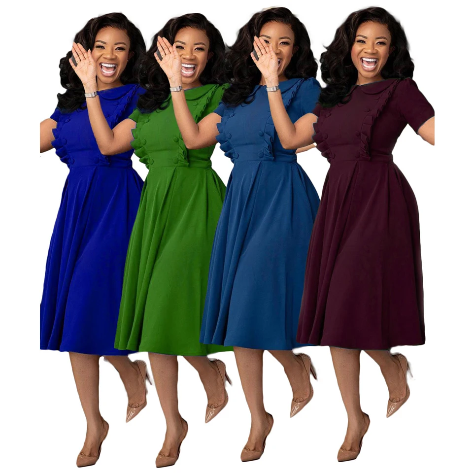 

2021 New Arrivals women career Dresses Women's Short Sleeve Bodycon Ladies Elegant Office Dress Woman Wear to Work Dresses