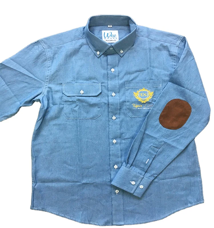 denim shirt with elbow patches