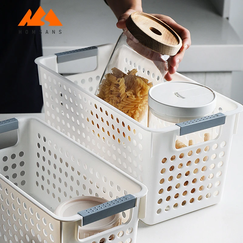 

Hot seller kitchen plastic storage decor plastic containers pantry baskets for kitchen bathroom office drawer organizer