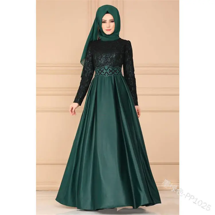 

Satin Abaya Comfortable fashion design lace abaya muslim clothing chiffon dress muslim dress women bayan giyim dress muslim, Customized colors