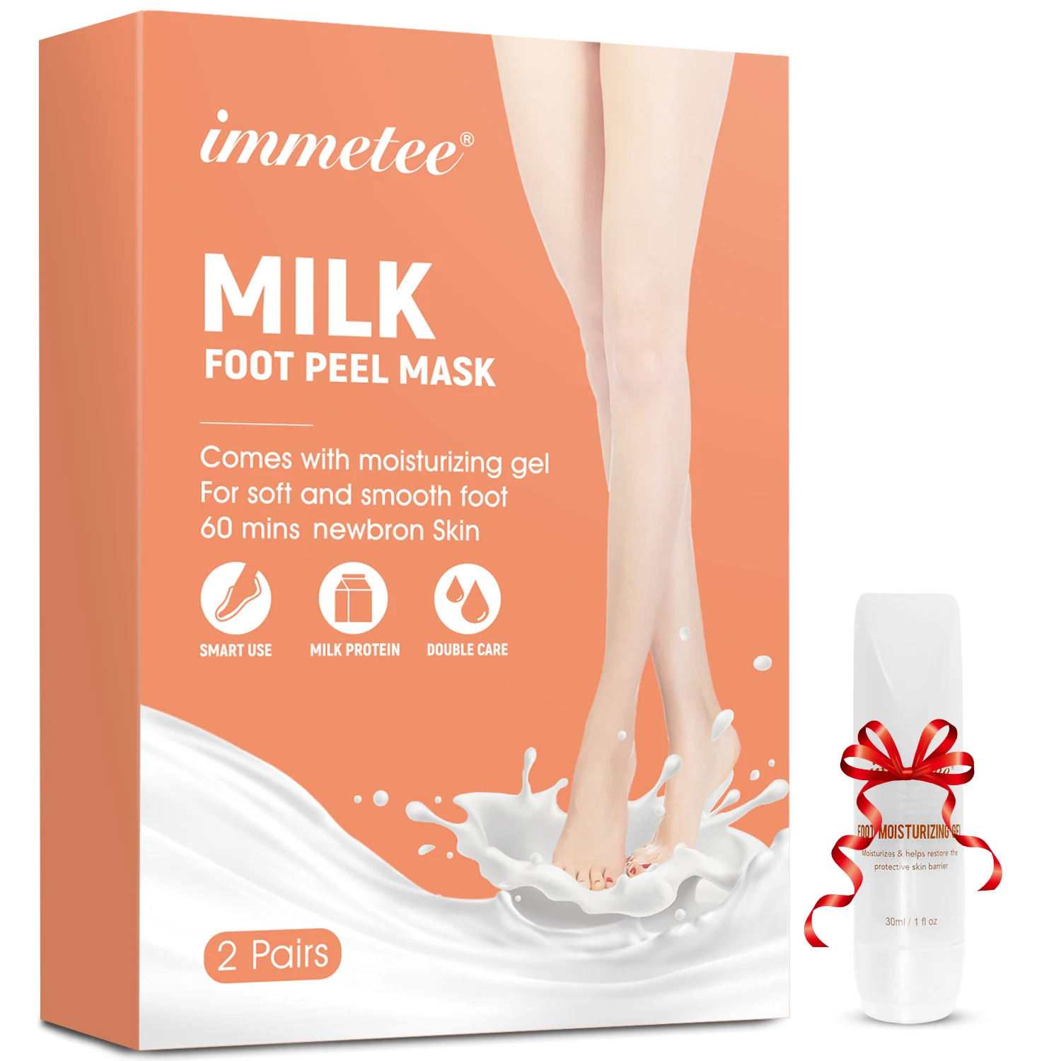 

Immetee 2 Pack for Baby Foot and Remove Dead Skin Calluses Exfoliating Peeling Natural Treatment Foot Peel Mask