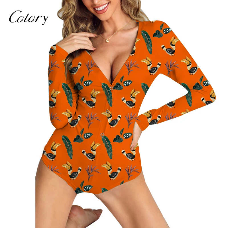 

Colory Short Printed Long Sleeve Womens Top Women Cartoon Sandal, Picture shows
