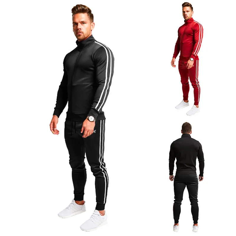 

High quality Polyester jogger sweatsuit sets clothing training workout two piece set for men