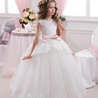 

2018 white and pink flower girls dresses for wedding beautiful first communion dresses for girls 2-12 years girls party dresses