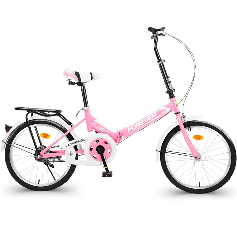 

FOREVER factory Cheap folding bike 20 inch single speed high carbon steel bicycle for lady