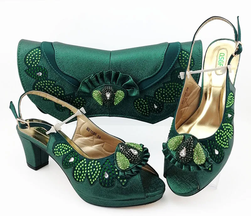 

Rortydream lady fashion bag green dress shoes women shoes MM1098