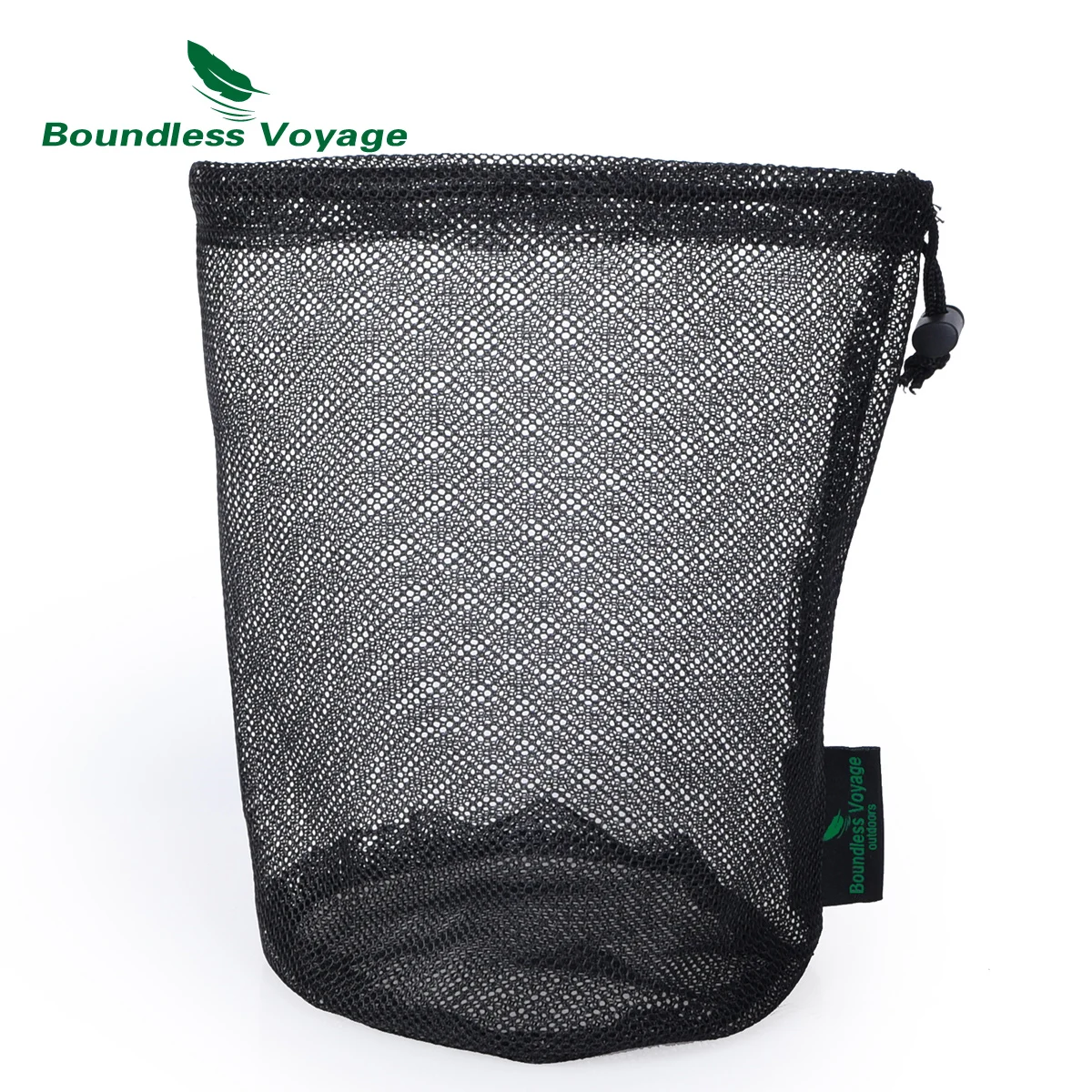 

Boundless Voyage Custom Size Large Black Round Bottom Nylon Drawstring Carry Polyester Net Mesh Bag, Balck