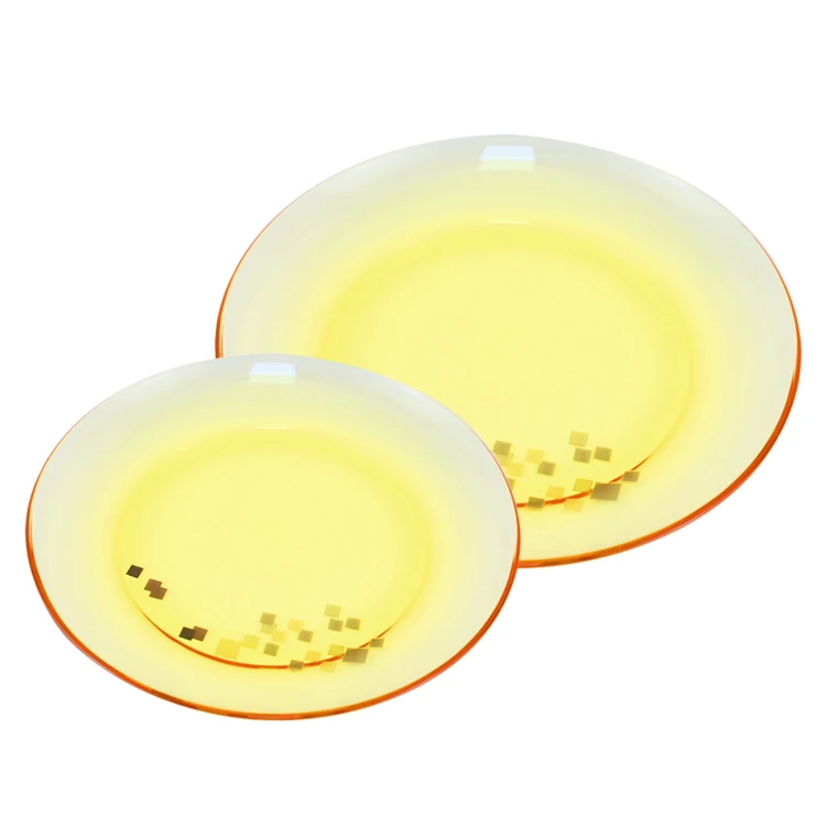 

luxury wholesale designer glass dinner plate dishes set plates dinnerware glass sugar colors bowls, Customized color