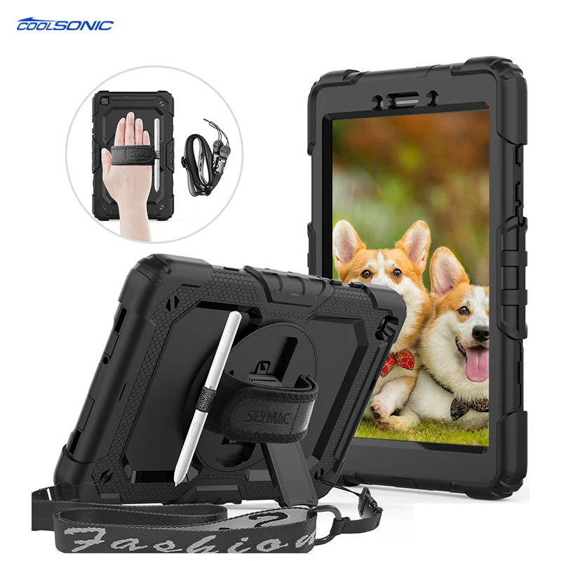 

2021 New Silicone Shockproof Tablet Case With 360 Rotation Hand Strap For Huawei Matepad T5 10.1inch 2018