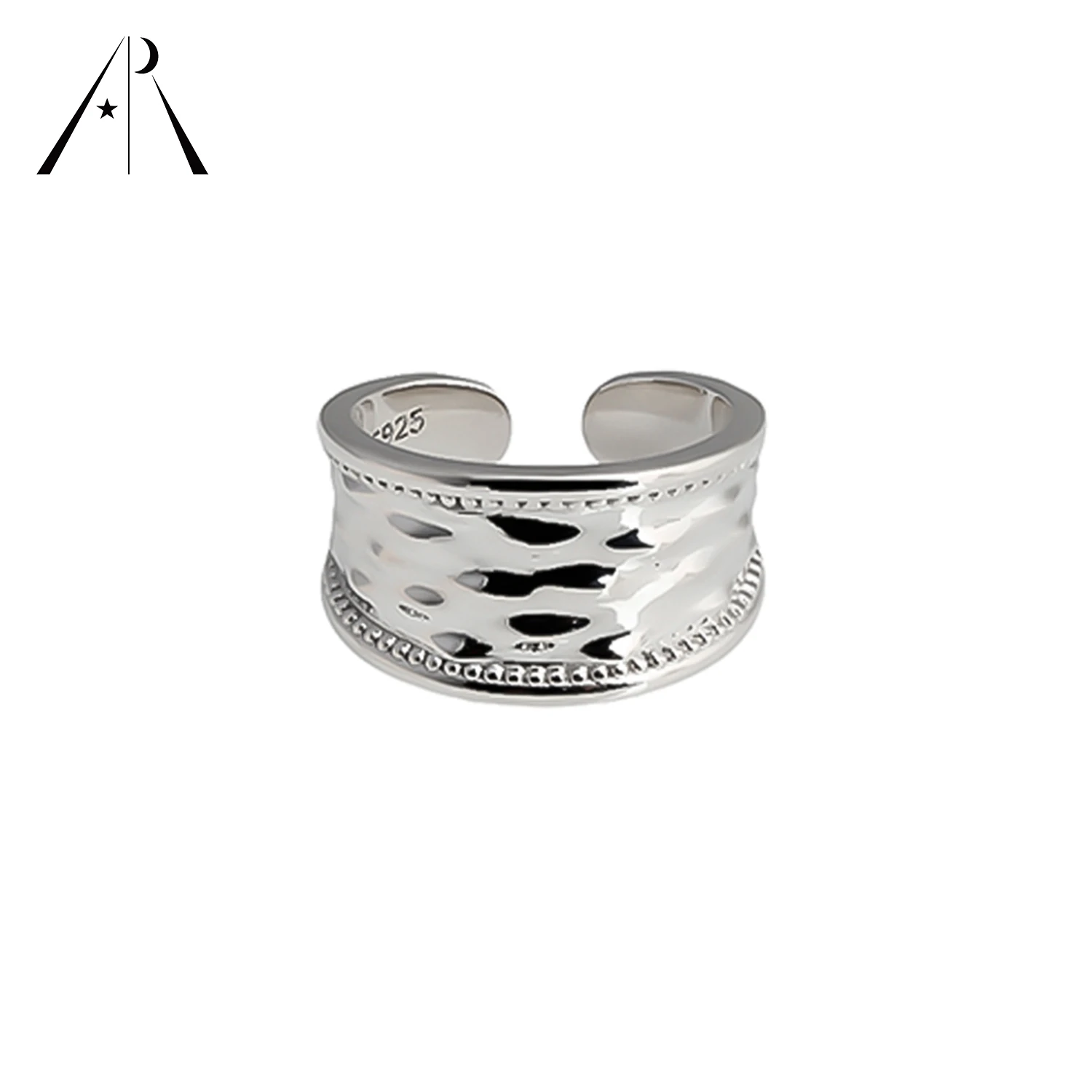 

Luxury Designer Jewelry 925 Sterling Silver Adjustable Smile-Shaped Women Silver Rings