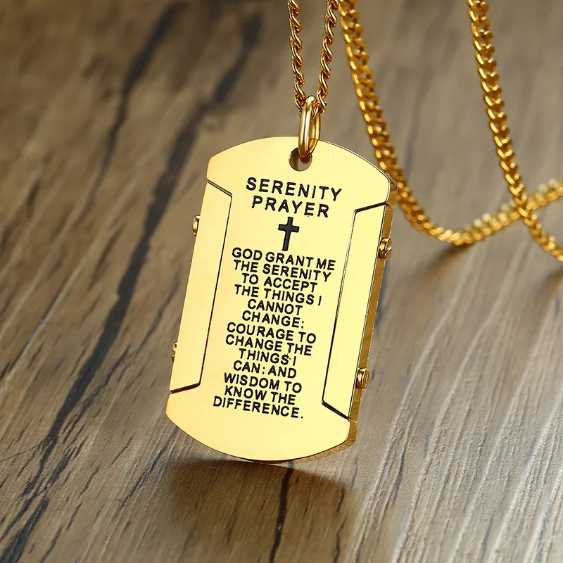 

2021 Sailing Jewelry 2021 Mens Womens Jewelry Dog Tags Pendant Military Tag with Words Inspirational Necklace Stainless Steel Cross Necklace