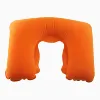 Toprank SGS Inspection Accepted PVC Folding U Shape Travel Neck Pillow Air Inflatable Pillow With Pouch