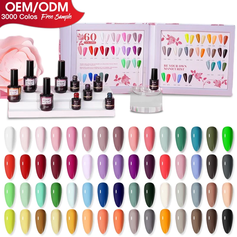 

Rosalind gel polish for uv nail gel supplies salon odm semi permanent manicure soak off 7ml gel polish set 60 colours