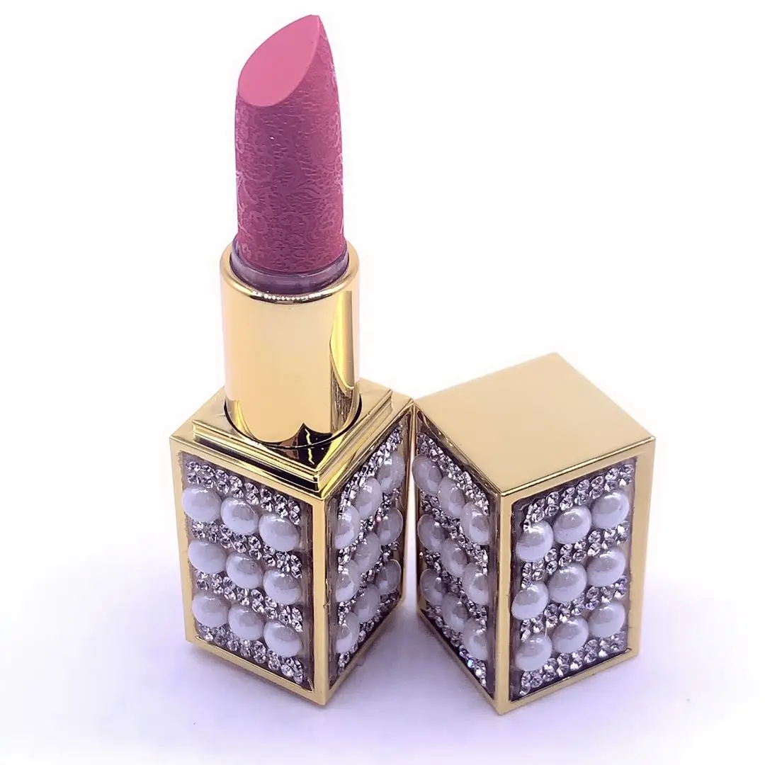 

MOQ 100 Private label Diamond square tube waterproof moisturizing cosmetic gloss matte glitter lipstick