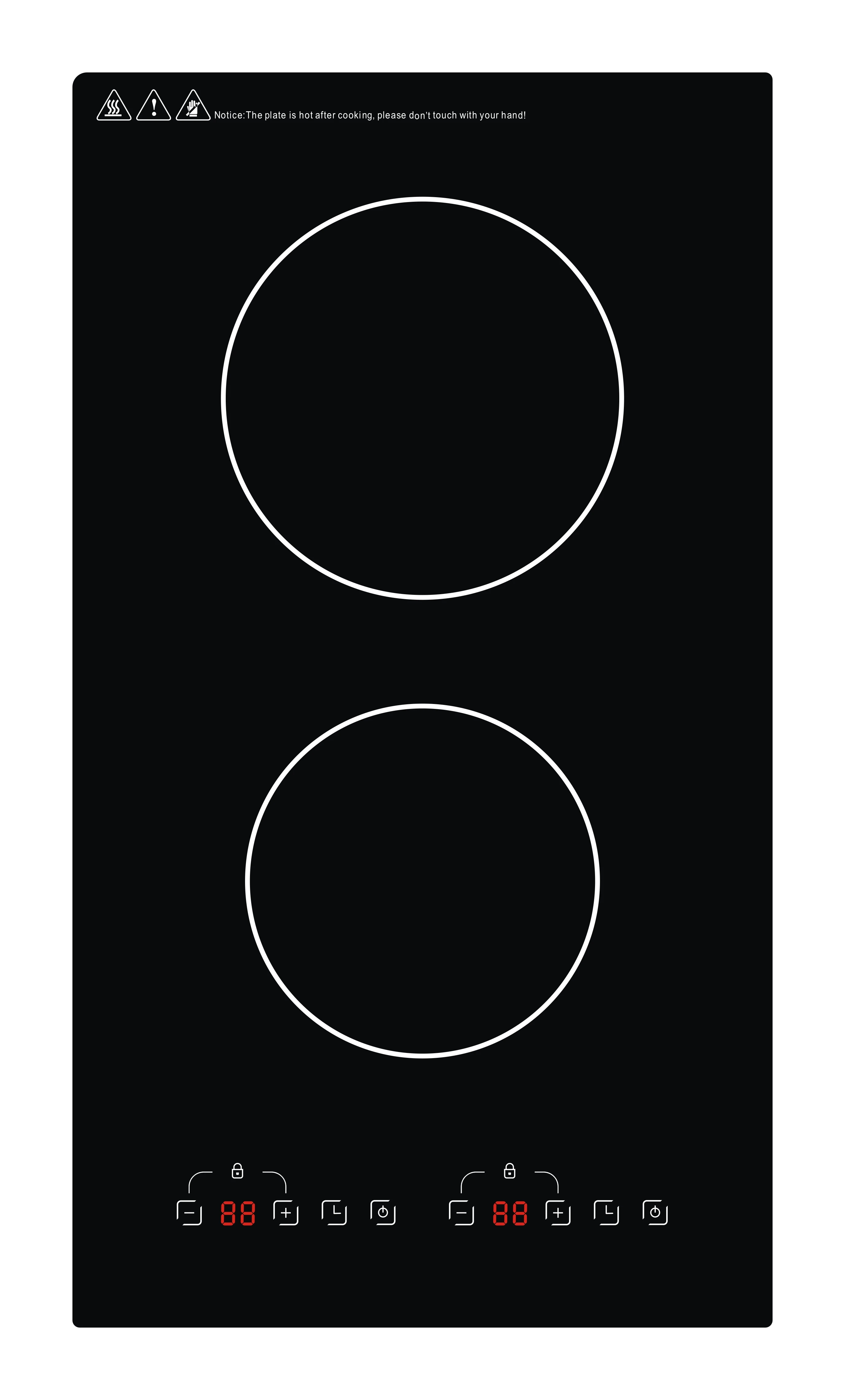 Electric Stove Induction Cooktop Vertical With 2 Burners Vitro Ceramic