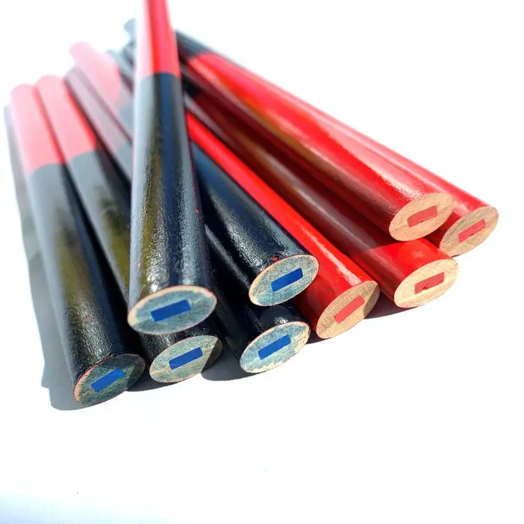 

Oval shape blue and red color core marking carpenter pencil for construction use, Customers' requirements