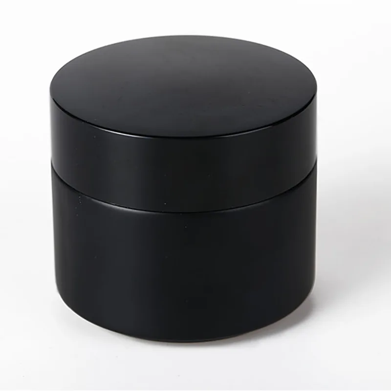 

Custom logo free lead 5ml 10ml 15ml 20ml 25ml 30ml 50ml 100ml matte black glass jar for cream cosmetic package container
