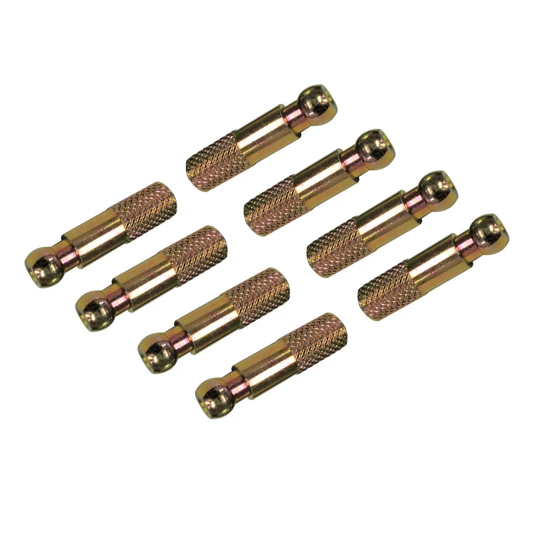 
Flat Head With Hole Thread Hardening Rose Gold Round Cylindrical Knurled Pin 