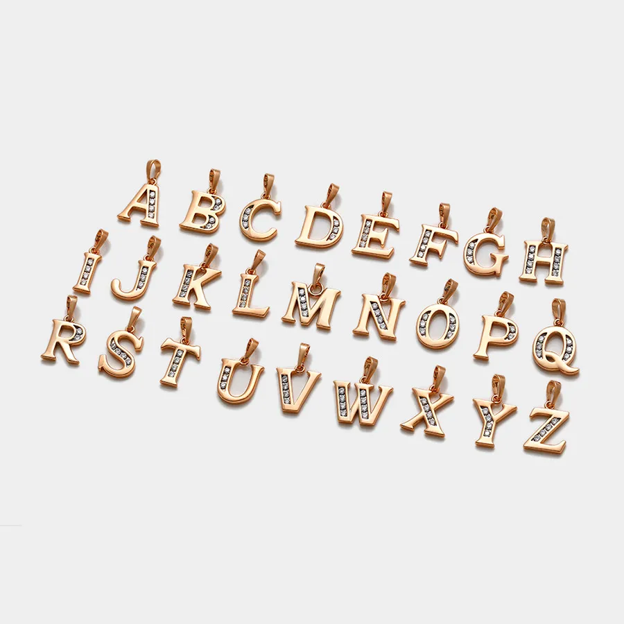 

A00786327 xuping jewelry Classic Style Charm Simple Elegant Luxury 18K Gold Plated Diamond Letter Pendant