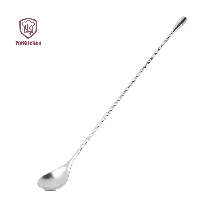 

Stainless Steel Bar Spoon Cocktail Shaker Mixing Spiral Pattern Spoon Stainless Steel