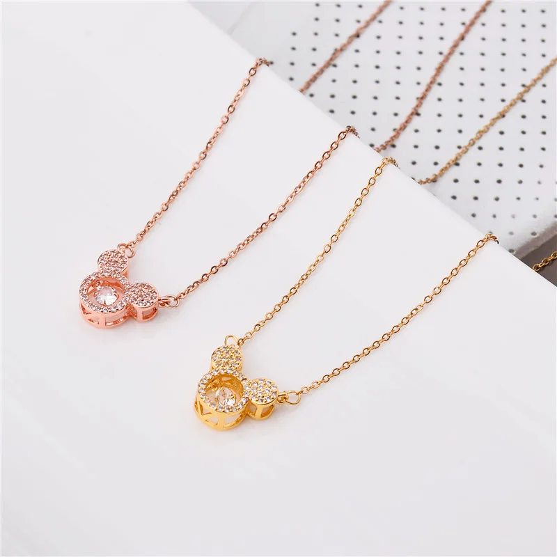 

2021 Sailing Jewelry New Arrival Mickey Beans Necklace Titanium Steel Mickey BeansCZ Necklace