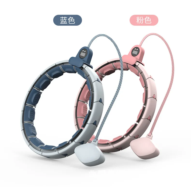 

Walright New Mobile Gym Fitness Hula Hoops Foldable Detachable Adjustable Smart Weighted El Hula Hoops With Massage For Audlts, White,pink,blue