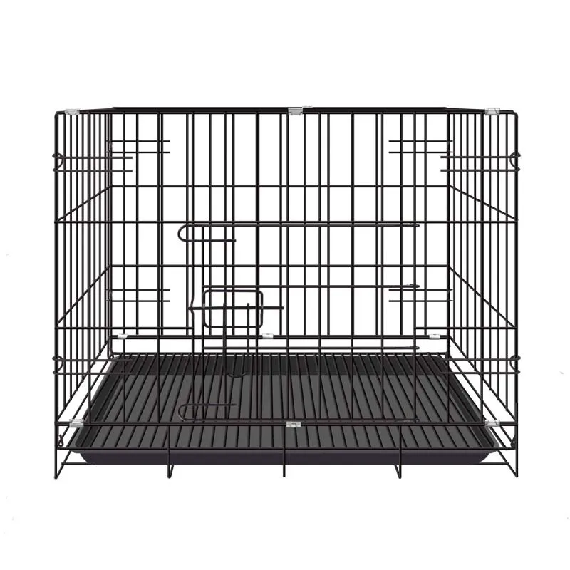 

Wholesale high quality foldable solid iron wire steel metal stainless dog cage, Blue, pink, black