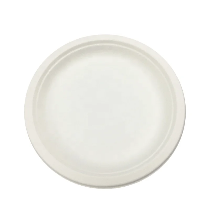 

Factory Directly Price biodegradable Natural Snowflake Sugarcane paper plate paper, White and natural