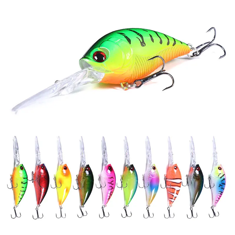 

12.5cm 20.5g Crankbaits Set for Bass Hard Baits Sinking Lures Crank Bait Kit Fishing Tackle, 10 available colors to choose