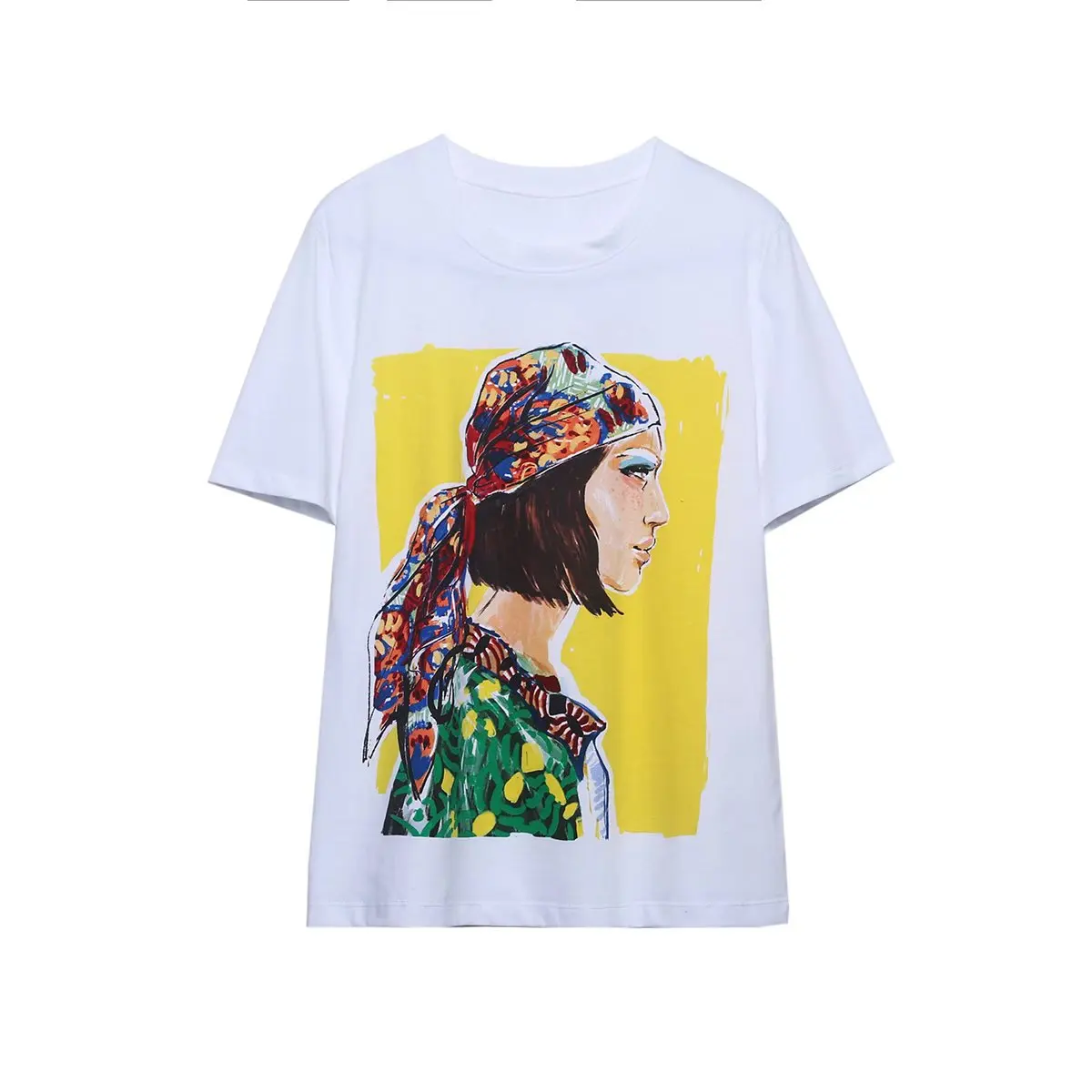 

panb2761 2023 summer new round neck short-sleeved printed T-shirt women