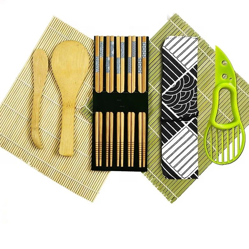 

bamboo sushi making kit rice maker machine sushi maker set sushi mold, Natural