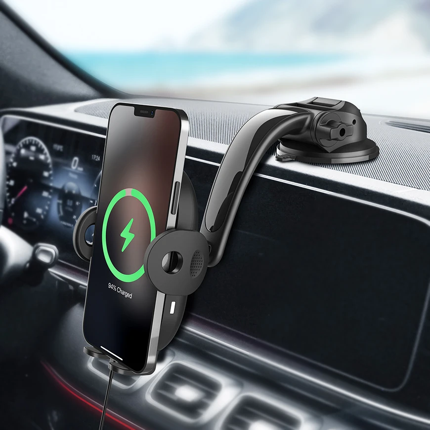 

Anti-Shake Powerful Car Dashboard Wireless Car Charger Mount 15W Wireless Fast Car Charger Phone Holder