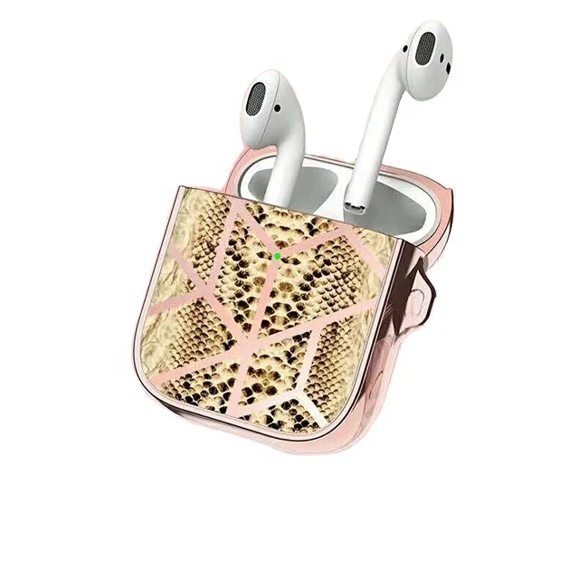 

Fancy patterns Colour Gold frame Wireless Earphone Case For Headphone Pouch For Airpods Pro Protective Case