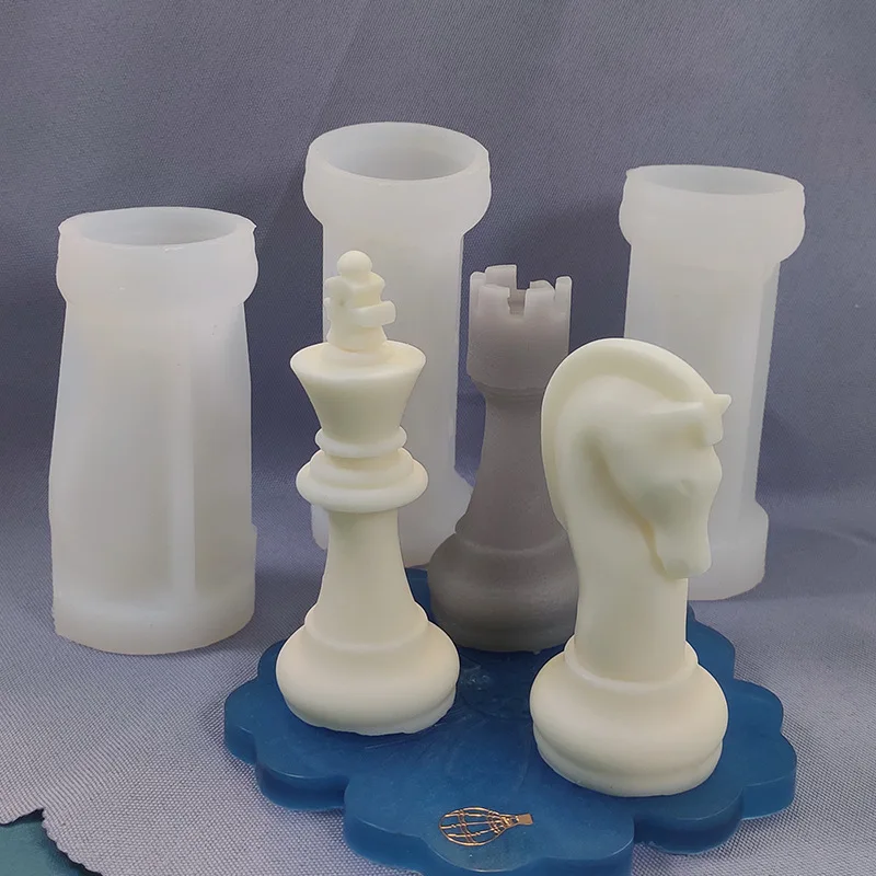 

3D chess silicone Wax Candle Moulds DIY Resin Epoxy Casting making candle Molds