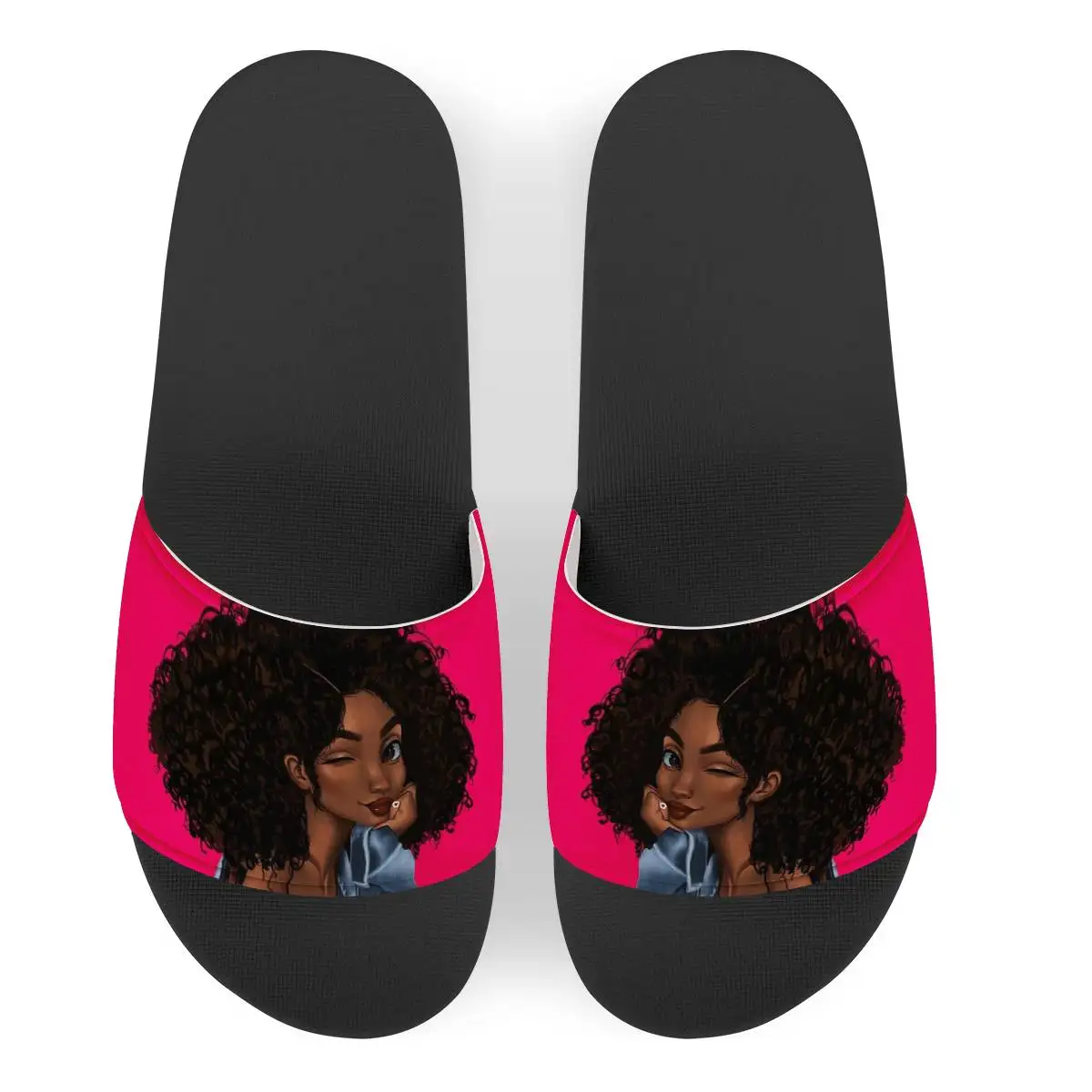 

Afro Black Girls Designer Sandal Slide shoes Print On Demand Slippers