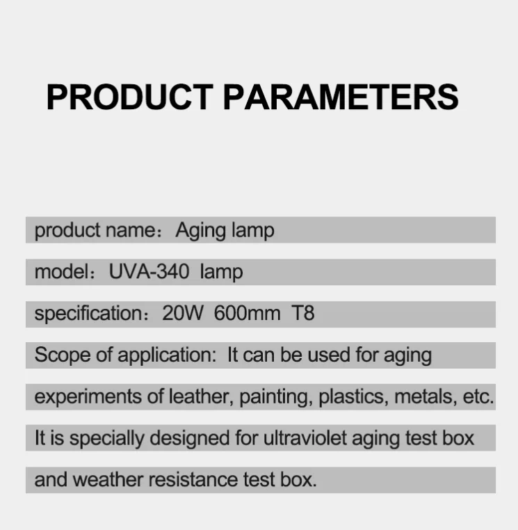 20W T8 600MM UVA 340 Lamp for aging test machine