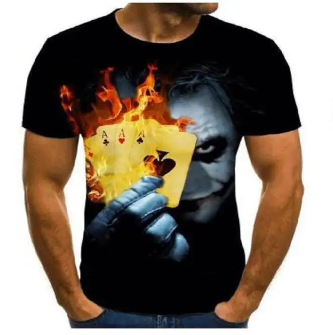 

2021 new clown 3D digital printing summer short-sleeved round neck T-shirt top