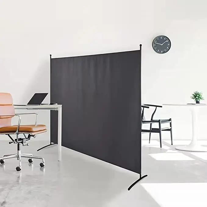 

Modern Room Divider One Panel Screen 70 inches Portable Freestanding Partition Privacy Screen 70'' W x 70'' H Grey