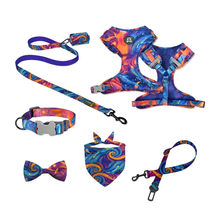 

MIDEPET 2022 Pet Custom Pattern Print Accept Personalized Logo Dog Collar And Leash Set With Poop Bag Holder Dog Harness Set, Multi color,customized