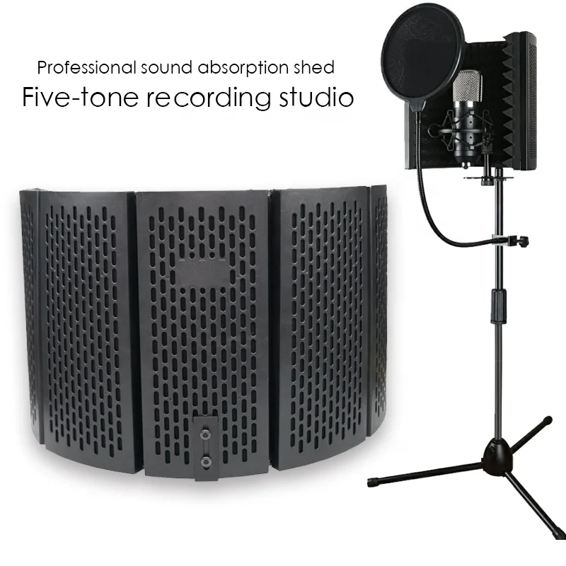 

Studio Microphone sound Isolation shield in plastic/Recording microphone reflexion filter/Plastic vocal booth
