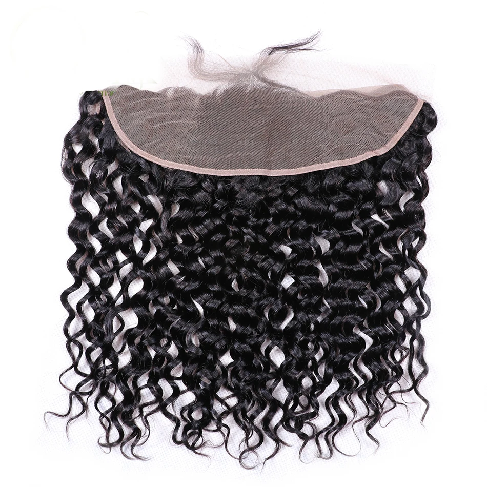 

Funtoninght unprocessed virgin cuticle aligned hair no tangle human hair extension natural water wave lace closure for women