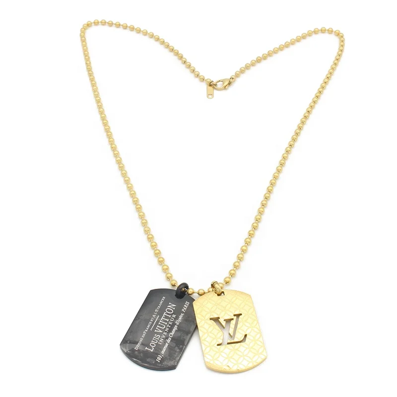 
2019 wholesale latest brand gold plating stainless steel necklace 