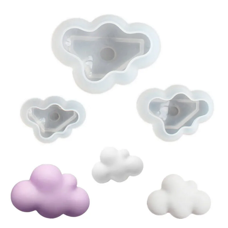 

3D Cloud Shape Chocolate Silicone Mold Mousse Fondant Ice Cube Mould Pudding Candy Soap Candle Molds Baking Cake Decoration Tool